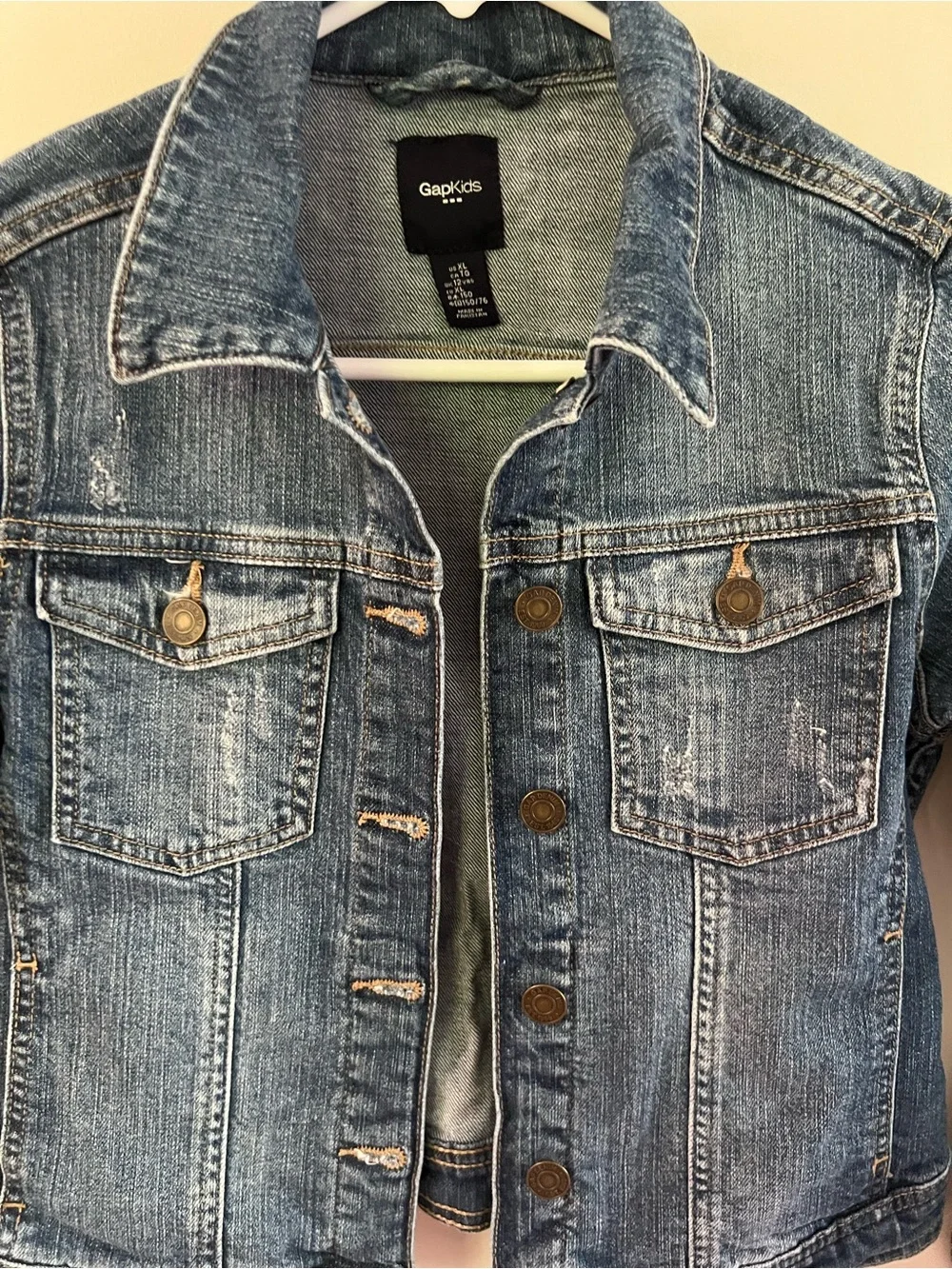 GAP Kids Girls Vintage Wash Blue Denim Jacket